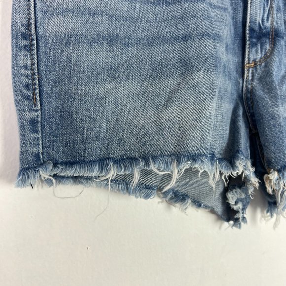 NWT Lucky Brand The Cut Off Shorts Frayed Denim Medium Wash Size 4 27 NEW - Picture 3 of 11